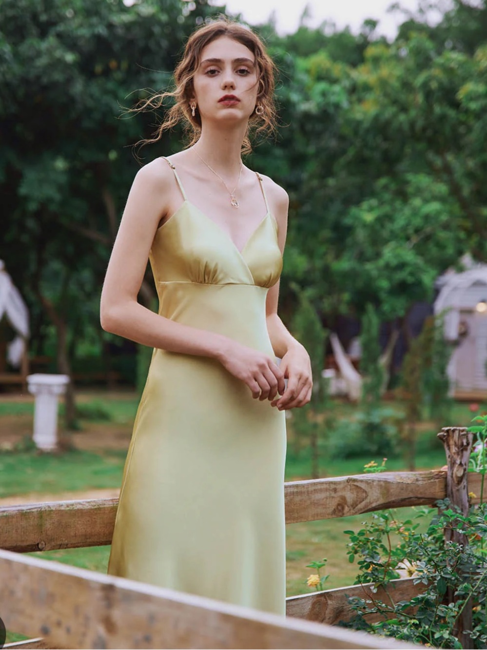 Silky Lemon Slip Dress with Spaghetti Straps